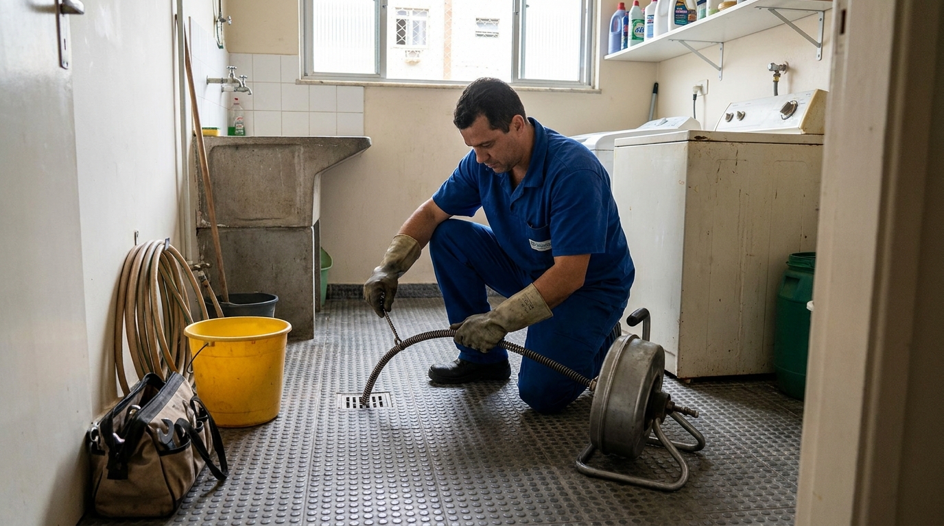 Desentupimento de ralo profissional em Bauru‑SP
