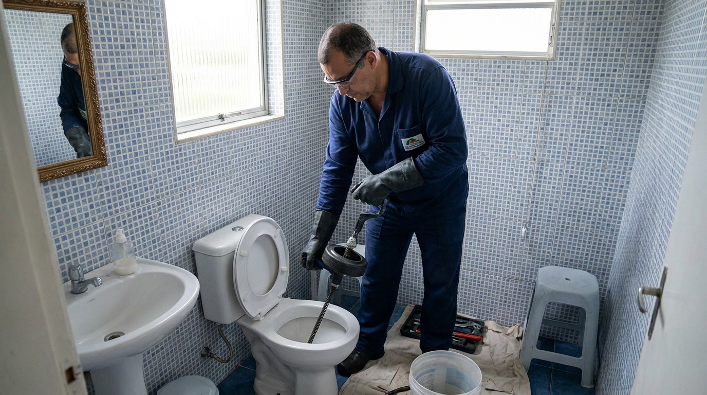 Desentupimento de vaso profissional em Bauru‑SP