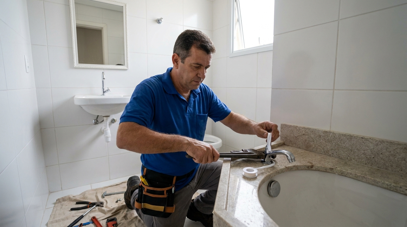 Instalação de torneira de cozinha em Bauru‑SP