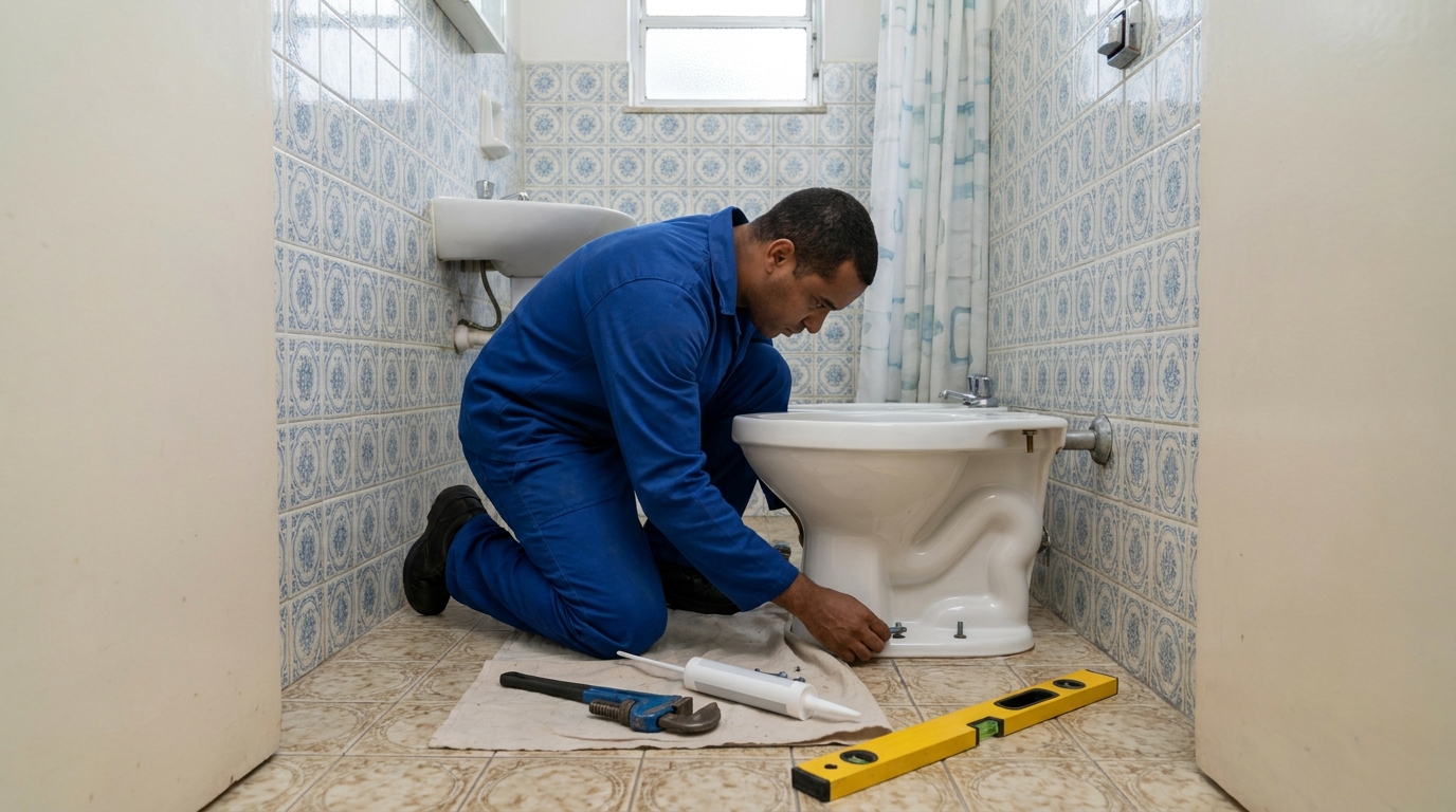 Instalação de vaso sanitário residencial em Bauru‑SP